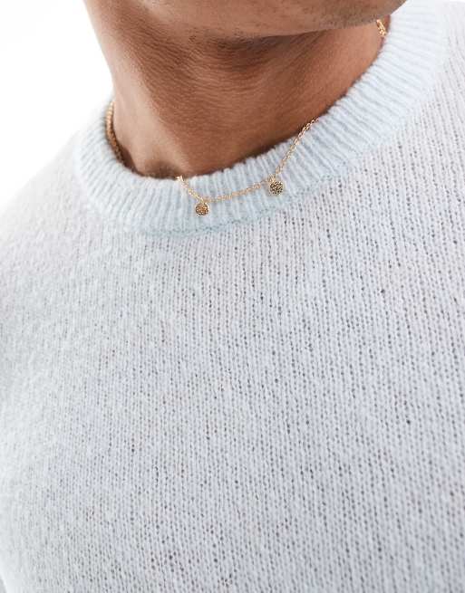 ASOS DESIGN - Lichtgewicht geborstelde gebreide trui in lichtblauw, 4 van 4