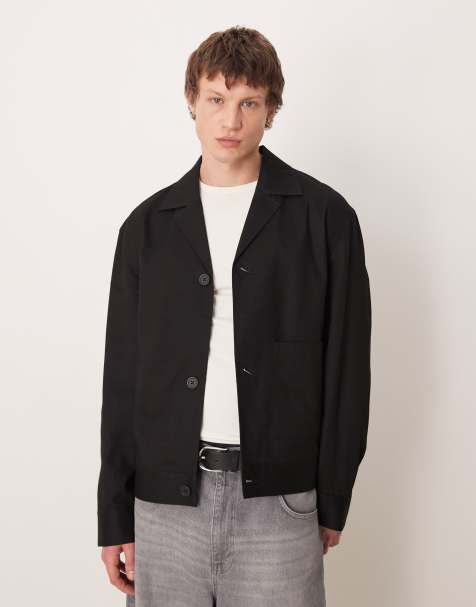 ASOS DESIGN - Lichtgewicht Harrington jack met textuur in zwart - view 1