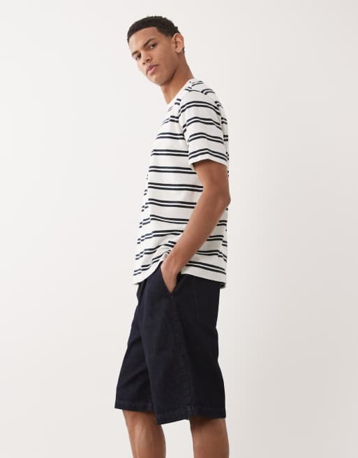 ASOS DESIGN - Lichtgewicht losse denim jort in raw wash met plooien, 3 van 5