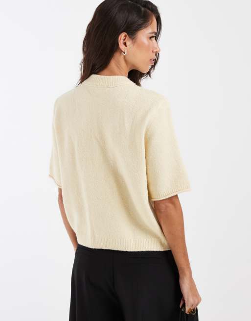 ASOS DESIGN lichtgewicht ruimvallend vest in buttermilk, 3 van 4