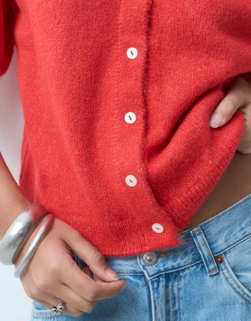 ASOS DESIGN - Lichtgewicht ruimvallend vest met korte mouwen in rood, 3 van 5