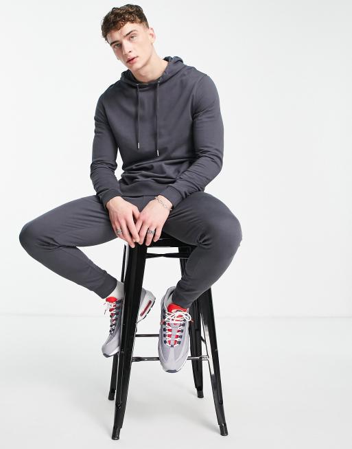 ASOS DESIGN - Lichtgewicht skinny trainingspak in zwarte wassing - BLACK