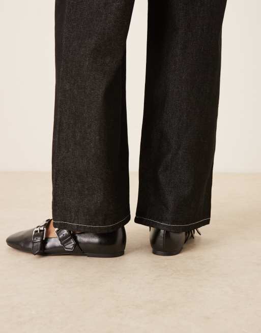ASOS DESIGN - Liesel - Ballerine Mary Jane nere con borchie e cinturini doppi, 3 di 4