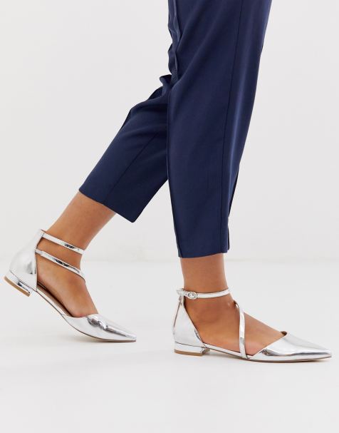 ASOS DESIGN - Lifetime - Ballerines plates pointues - Argenté