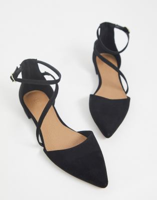 asos design lifetime pointed ballet flats