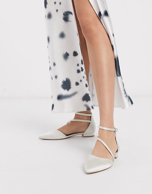 ASOS DESIGN Lifetime pointed ballet flats in ivory | ASOS