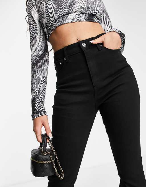 ASOS DESIGN power stretch flared jeans in black