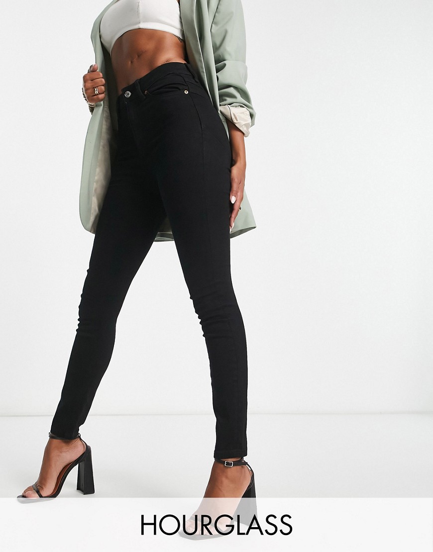 lift and contour power stretch skinny jeans in black-Blue