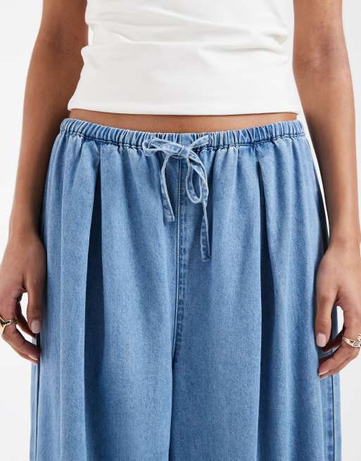ASOS DESIGN lightweight balloon trouser in midwash, 5 of 5