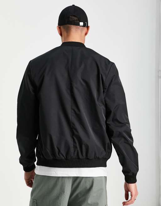 Black Lightweight Bomber Jacket