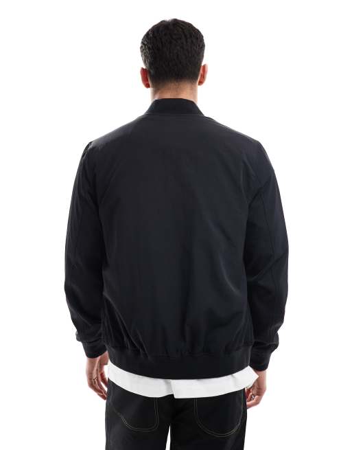 ASOS DESIGN lightweight bomber jacket in black
