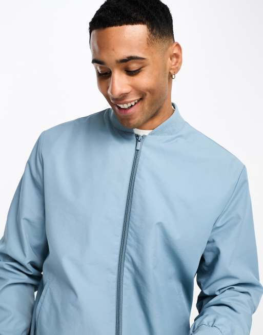 Asos blue outlet bomber jacket