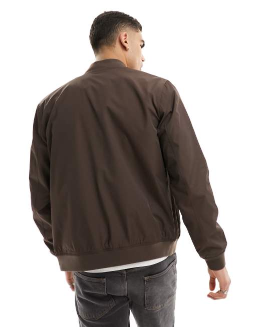 ASOS DESIGN lightweight bomber jacket in brown ASOS