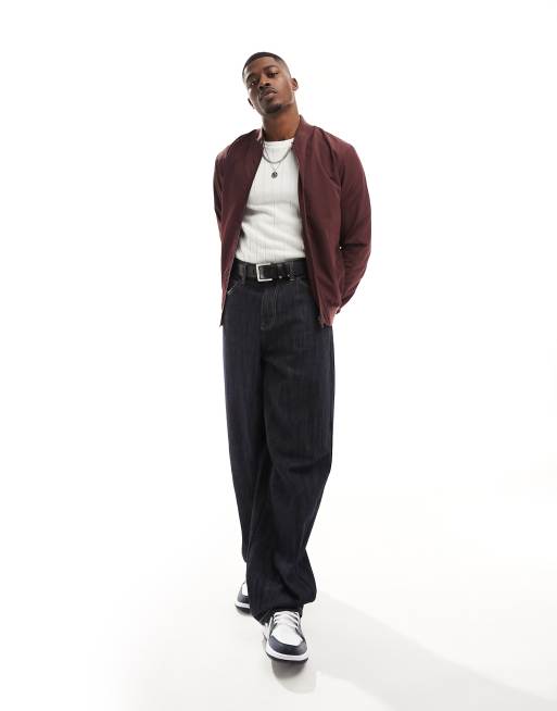 Asos burgundy bomber outlet jacket