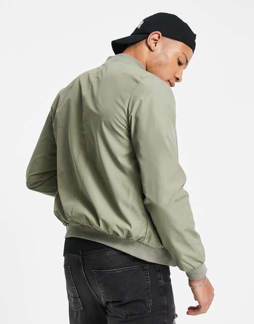 ASOS DESIGN lightweight bomber jacket in green