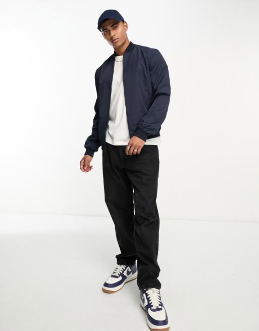 ASOS DESIGN lightweight bomber jacket in navy | ASOS