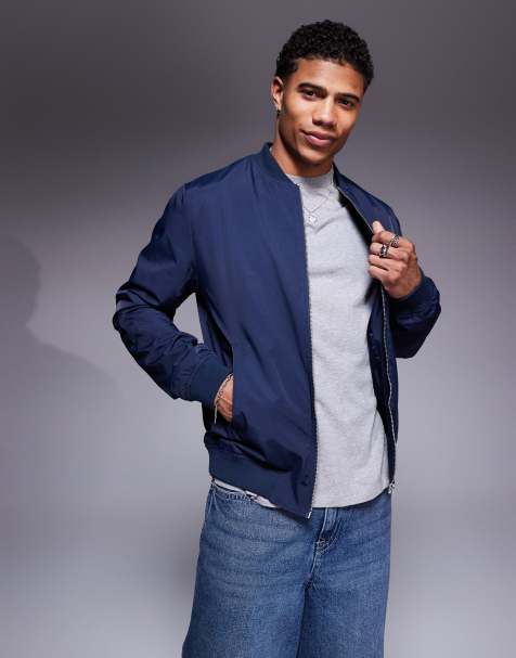ASOS DESIGN lightweight bomber jacket in navy - view 1