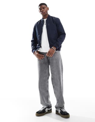 Asos Design Lightweight Bomber Jacket In Navy