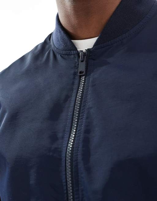 ASOS DESIGN lightweight bomber jacket in navy, 4 of 4