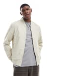 [ASOS DESIGN] ASOS DESIGN lightweight bomber jacket in stone-Neutral M STONE