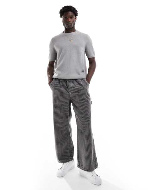 ASOS DESIGN lightweight brushed knitted t-shirt in light grey - view 1