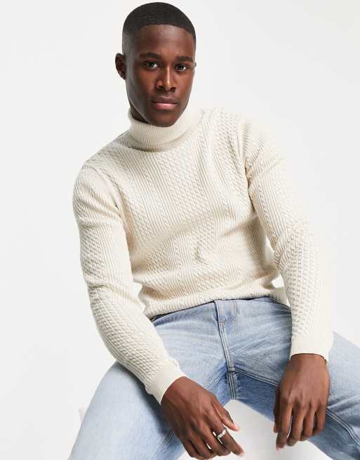 Lightweight polo neck clearance jumper