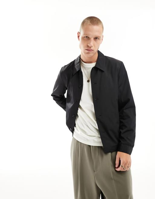 ASOS DESIGN lightweight coach jacket in black