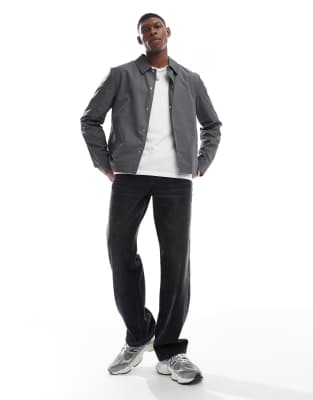 Asos Design Lightweight Coach Jacket In Gray