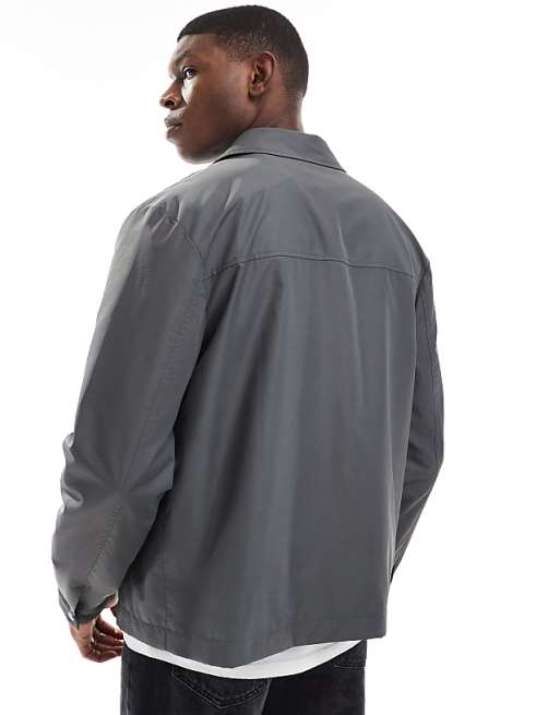 ASOS DESIGN lightweight coach jacket in gray | ASOS ASOS DESIGN lightweight coach jacket in gray | ASOS
