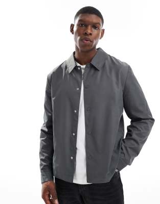 [ASOS DESIGN] ASOS DESIGN lightweight coach jacket in grey S GREY