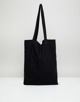 ASOS DESIGN lightweight cotton tote bag in black - BLACK