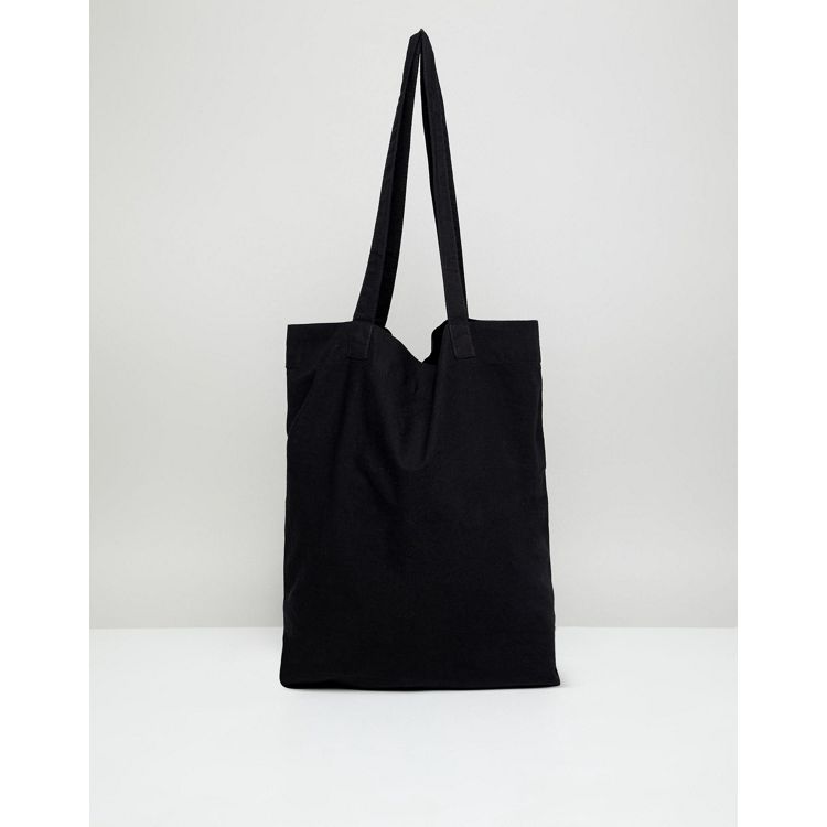ASOS DESIGN lightweight cotton tote bag in black - BLACK