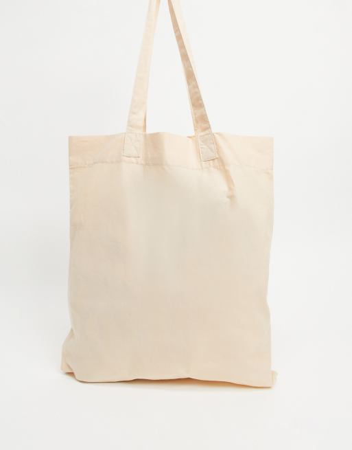 ASOS DESIGN lightweight cotton tote bag in ecru - BEIGE