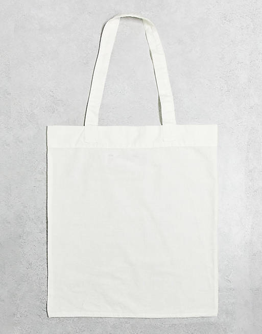 ASOS DESIGN lightweight cotton tote bag in ecru
