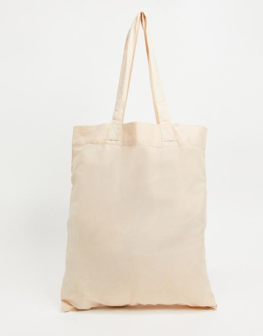 ASOS DESIGN lightweight cotton tote bag in ecru