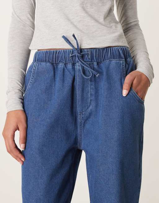 ASOS DESIGN lightweight denim sweatpants with drawstring