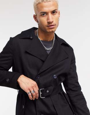 lightweight black trench coat