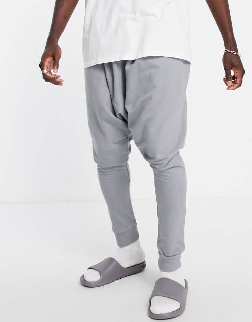 Asos drop crotch joggers with ruched detail and hot sale pockets in gray