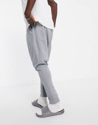 grey drop crotch joggers