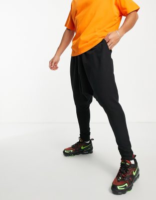 Asos drop crotch joggers with ruched detail and pockets in gray outlet