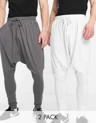 grey drop crotch joggers