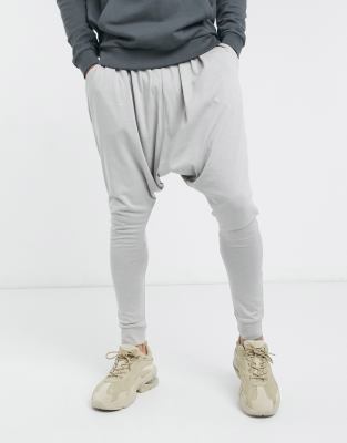 grey drop crotch joggers