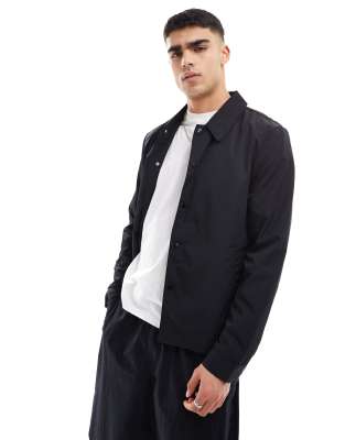 Asos Design Lightweight Harrington Jacket In Black