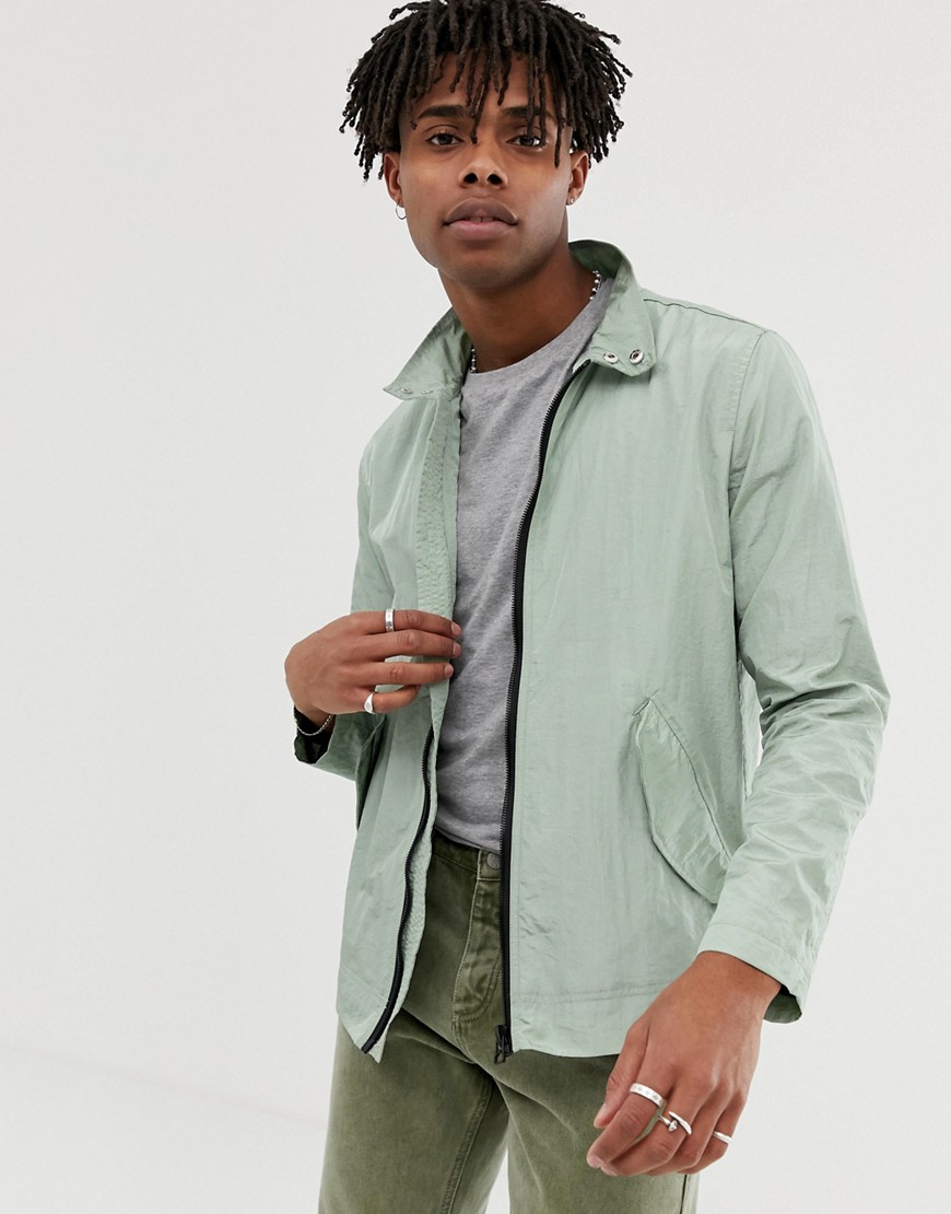 ASOS DESIGN lightweight harrington jacket in green