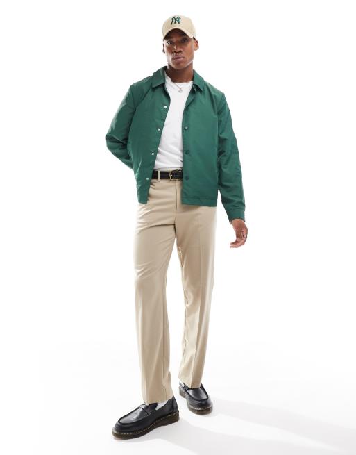 ASOS DESIGN lightweight harrington jacket in green