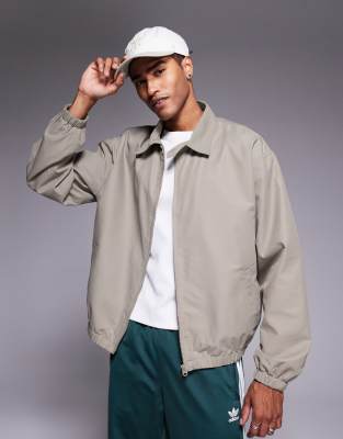 ASOS DESIGN lightweight harrington jacket in mushroom - BROWN - view 1