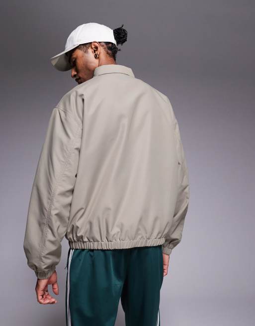 ASOS DESIGN - Giacca harrington oversize leggera color fungo