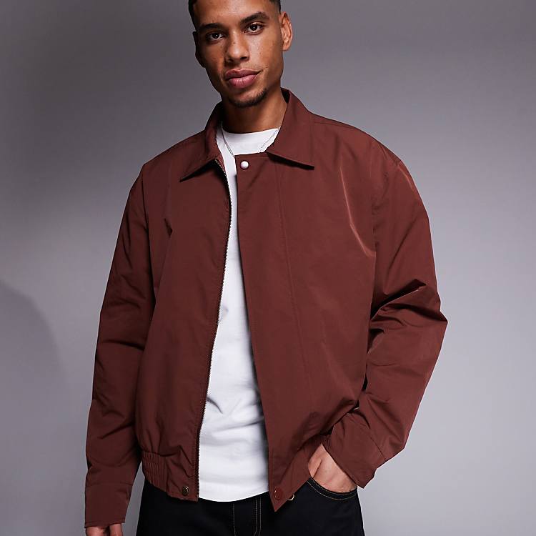 ASOS DESIGN lightweight Harrington jacket in rust | ASOS ASOS DESIGN lightweight Harrington jacket in rust | ASOS