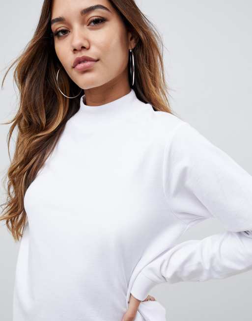 White high shop neck sweatshirt