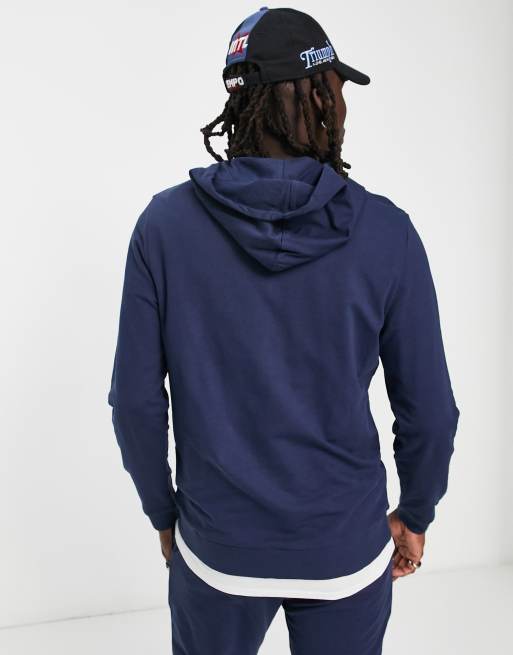 ASOS DESIGN sleeveless hoodie in navy